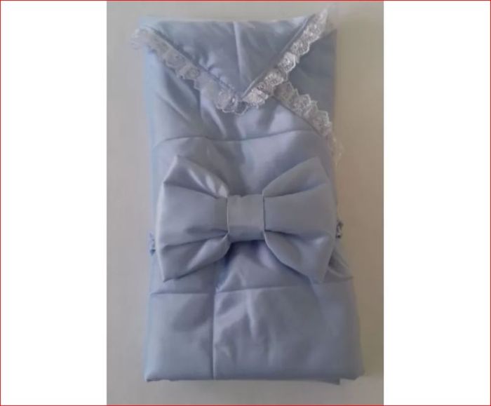 Одеяло-конверт на выписку, цвет голубой