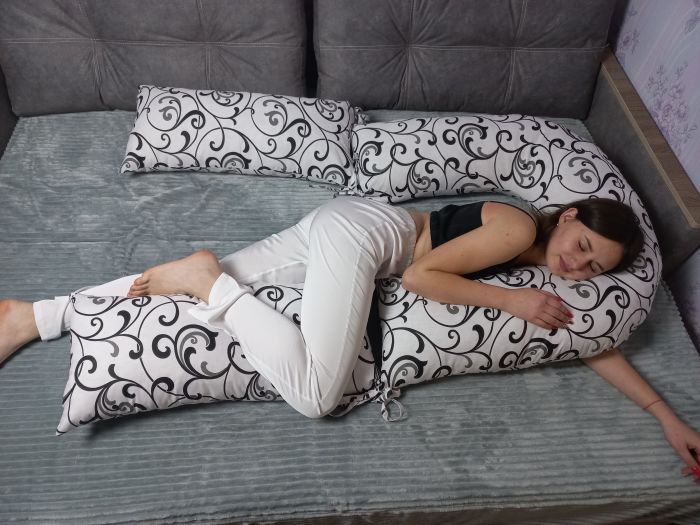 Подушка для беременных Трансформер 5 в 1, U-образная 150 см с наволочкой