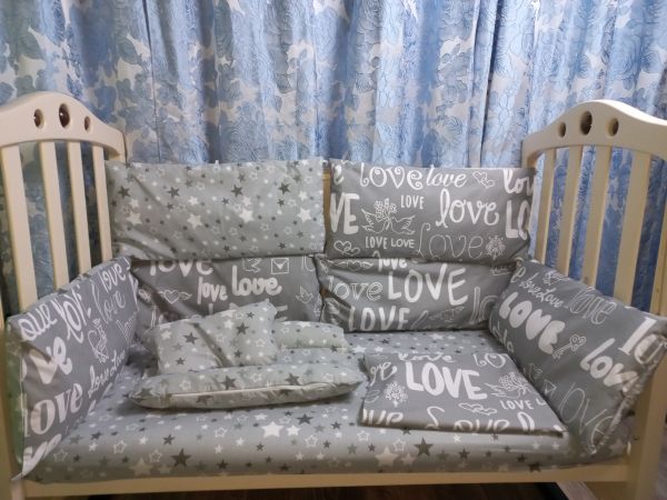 набір для немовлят - "Love сірий" + "Зірки на сірому" комбі, або в одному колярі. 